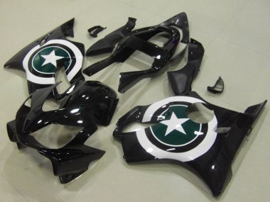 Weiß Glänzendes Schwarz Stern 2001-2003 Honda CBR600 F4i Motorrad Verkleidung
