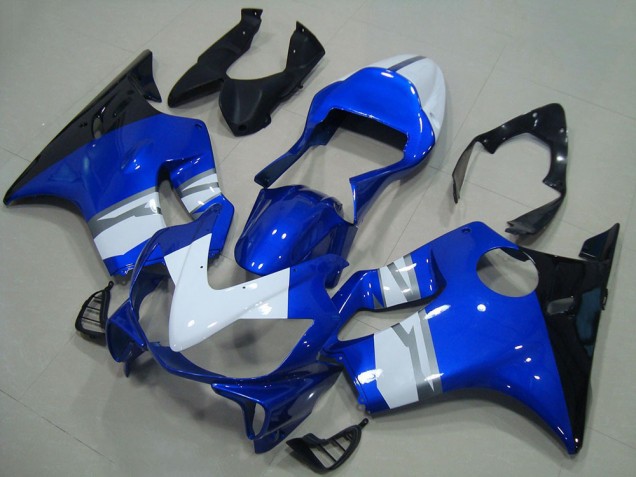 Weiß Blau Glänzendes Schwarz 2001-2003 Honda CBR600 F4i Motorrad Verkleidung