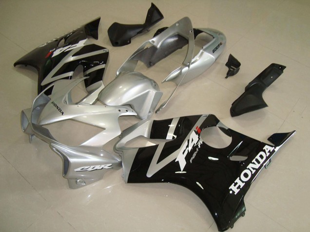 Silber Glänzendes Schwarz 2004-2007 Honda CBR600 F4i Motorrad Verkleidung