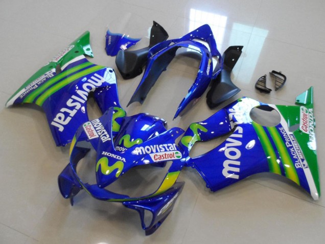 Blau Grün MoviStar Castrol 2004-2007 Honda CBR600 F4i Motorrad Verkleidung