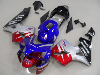 Silber Rot Blau Glänzendes Schwarz HRC 2003-2004 Honda CBR600RR Motorrad Verkleidung