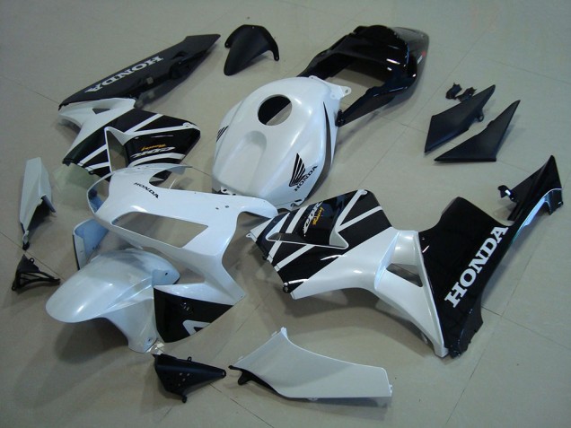 Weiß Glänzendes Schwarz 2003-2004 Honda CBR600RR Motorrad Verkleidung