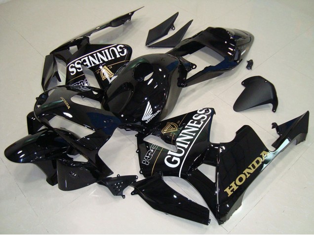 Glänzendes Schwarz Gunness 2005-2006 Honda CBR600RR Motorrad Verkleidung