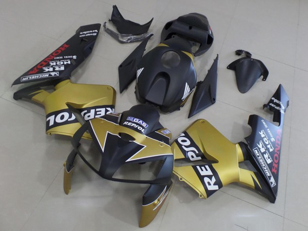 Matt Schwarz Gold Repsol 2005-2006 Honda CBR600RR Motorrad Verkleidung
