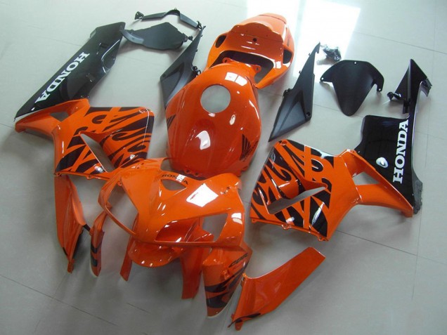 Orange Schwarz Flamme 2005-2006 Honda CBR600RR Motorrad Verkleidung
