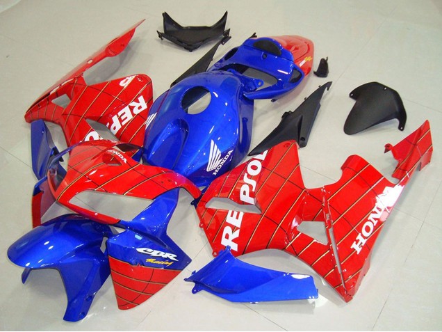 Blau Rot Spider Man Repsol 2005-2006 Honda CBR600RR Motorrad Verkleidung