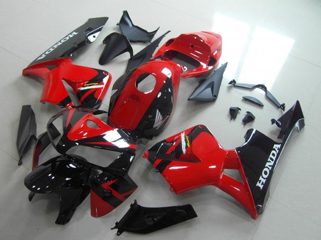 Rot Glänzendes Schwarz 2005-2006 Honda CBR600RR Motorrad Verkleidung