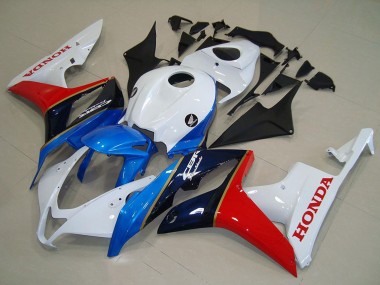 Weiß Blau Rot Glänzendes Schwarz 2007-2008 Honda CBR600RR Motorrad Verkleidung