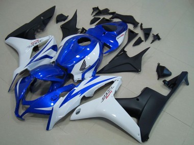 Weiß Blau Matt Schwarz 2007-2008 Honda CBR600RR Motorrad Verkleidung