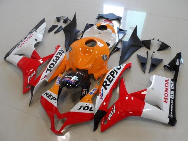 Orange Weiß Rot Glänzendes Schwarz Repsol 2007-2008 Honda CBR600RR Motorrad Verkleidung Kit