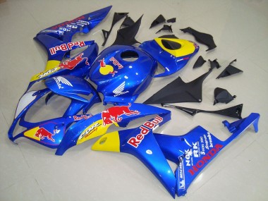 Blau Gelb Red Bull 2007-2008 Honda CBR600RR Motorrad Verkleidung