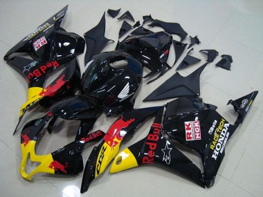 Glänzendes Schwarz Gelb Red Bull 2009-2012 Honda CBR600RR Motorrad Verkleidung