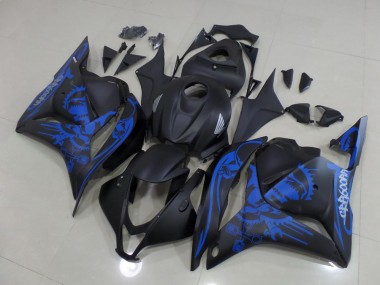 Matt Schwarz Blau Schädel 2009-2012 Honda CBR600RR Motorrad Verkleidung