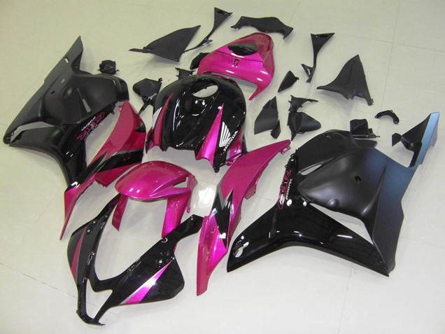 Rosa Glänzendes Schwarz Matt Schwarz 2009-2012 Honda CBR600RR Motorrad Verkleidung