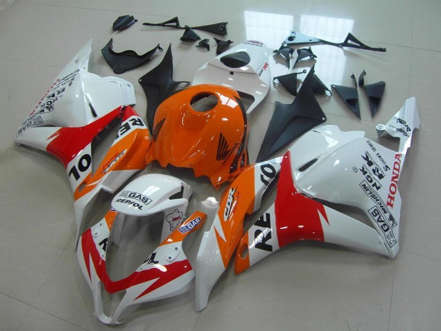 Orange Weiß Rot Glänzendes Schwarz Repsol 2009-2012 Honda CBR600RR Motorrad Verkleidungen Kit