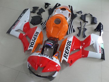 Orange Weiß Rot Glänzendes Schwarz Repsol 2013-2023 Honda CBR600RR Motorrad Verkleidung Kit