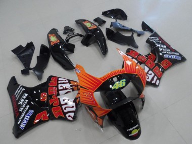 Glänzendes Schwarz Orange Rossi 1998-1999 Honda CBR900RR 919 Motorrad Verkleidung