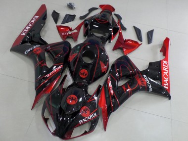 Rot Glänzendes Schwarz Bacardi 2006-2007 Honda CBR1000RR Motorrad Verkleidung
