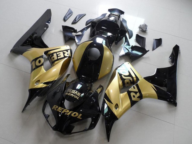 Glänzendes Schwarz Gold Repsol 2006-2007 Honda CBR1000RR Motorrad Verkleidung