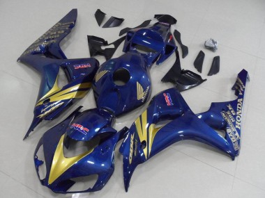 Dunkel Blau Gold Streifen 2006-2007 Honda CBR1000RR Motorrad Verkleidung