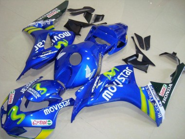 Blau Grün MoviStar Castrol 2006-2007 Honda CBR1000RR Motorrad Verkleidung