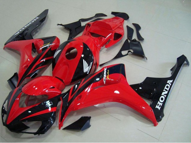 Rot Glänzendes Schwarz 2006-2007 Honda CBR1000RR Motorrad Verkleidung Kit