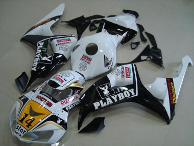 Weiß Gelb Glänzendes Schwarz Denso Playboy 14 2006-2007 Honda CBR1000RR Motorrad Verkleidung