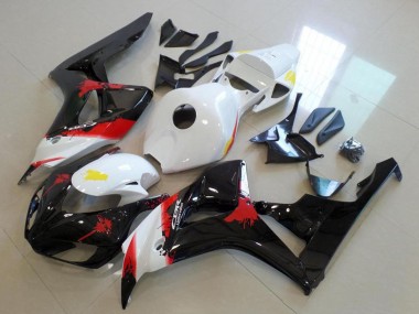Weiß Rot Glänzendes Schwarz 2006-2007 Honda CBR1000RR Motorrad Verkleidung