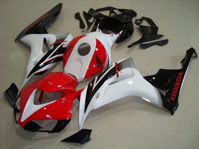 Weiß Rot Glänzendes Schwarz 2006-2007 Honda CBR1000RR Motorrad Verkleidungen Kit