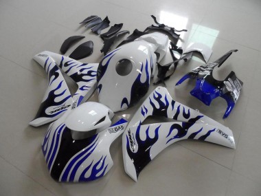 Weiß Blau Flamme Rennen 2008-2011 Honda CBR1000RR Motorrad Verkleidung