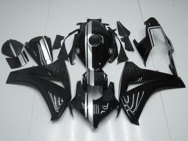 Glänzendes Schwarz Silber Streifen 2008-2011 Honda CBR1000RR Motorrad Verkleidung