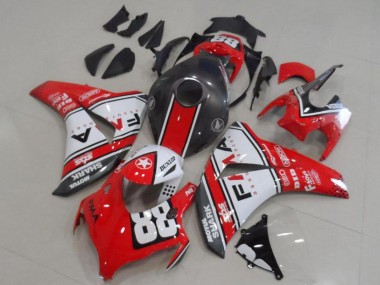 Weiß Rot Matt Schwarz Dunlop Fiamm 88 2008-2011 Honda CBR1000RR Motorrad Verkleidung
