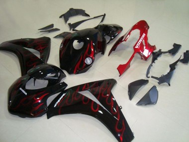 Glänzendes Schwarz Rot Flamme Rennen 2008-2011 Honda CBR1000RR Motorrad Verkleidung