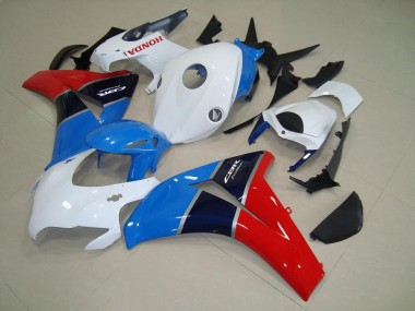 Weiß Hellblau Rot Glänzendes Schwarz 2008-2011 Honda CBR1000RR Motorrad Verkleidung