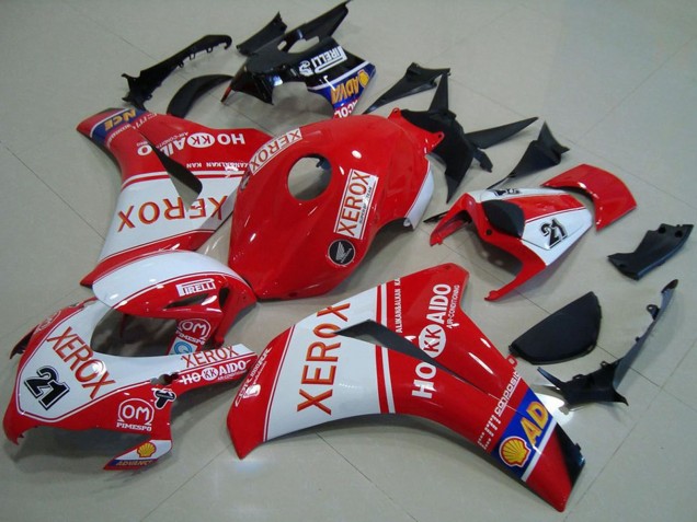 Weiß Rot Xerox 21 2008-2011 Honda CBR1000RR Motorrad Verkleidung