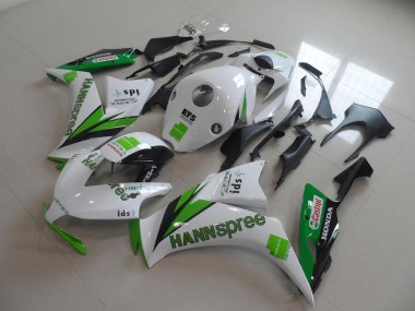 Weiß Grün Glänzendes Schwarz Hannspree 2012-2016 Honda CBR1000RR Motorrad Verkleidung