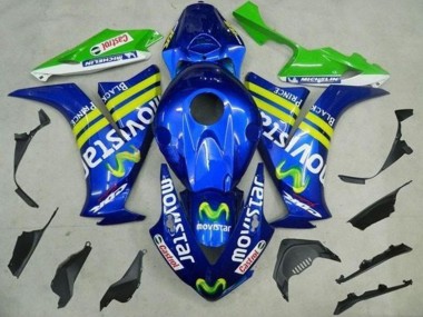 Blau Gelb Grün MoviStar Castrol 2012-2016 Honda CBR1000RR Motorrad Verkleidung