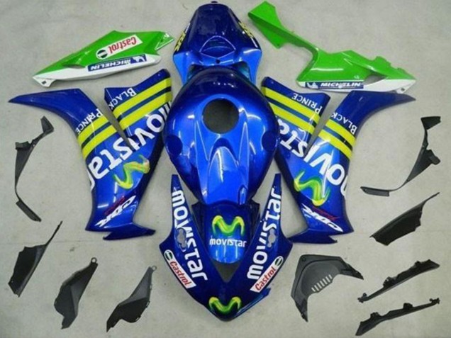 Blau Gelb Grün MoviStar Castrol 2012-2016 Honda CBR1000RR Motorrad Verkleidung