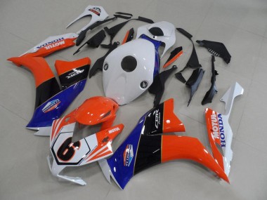 Weiß Blau Orange Glänzendes Schwarz TT Legends 6 2012-2016 Honda CBR1000RR Motorrad Verkleidung