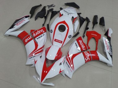 Weiß Rot Schwarz Supreme 2012-2016 Honda CBR1000RR Motorrad Verkleidung