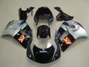 Glänzendes Schwarz Silber 1996-2000 Suzuki GSXR 750 Abs Motorrad Verkleidungen