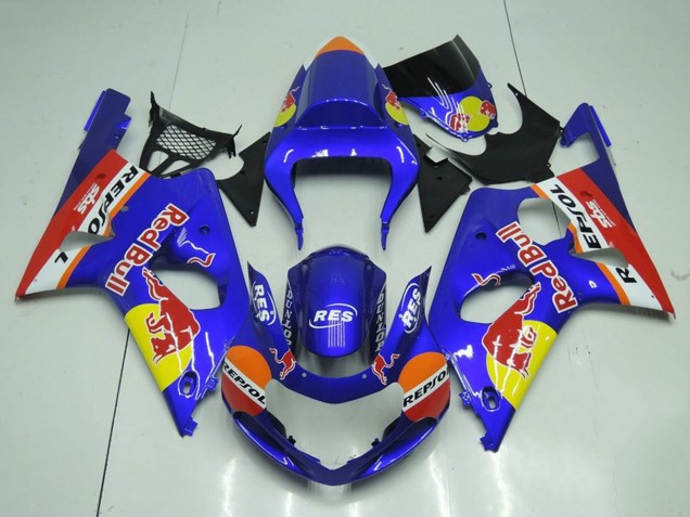 Blau Gelb Red Bull Repsol 2000-2002 Suzuki GSXR 1000 Motorrad Verkleidung