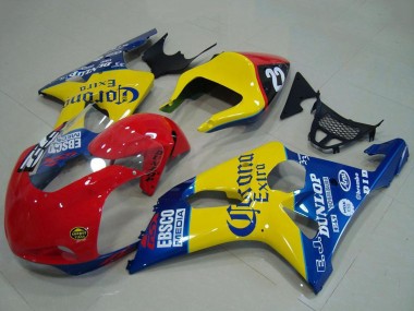 Gelb Rot Blau Corona Rennen 2000-2002 Suzuki GSXR 1000 Motorrad Verkleidung