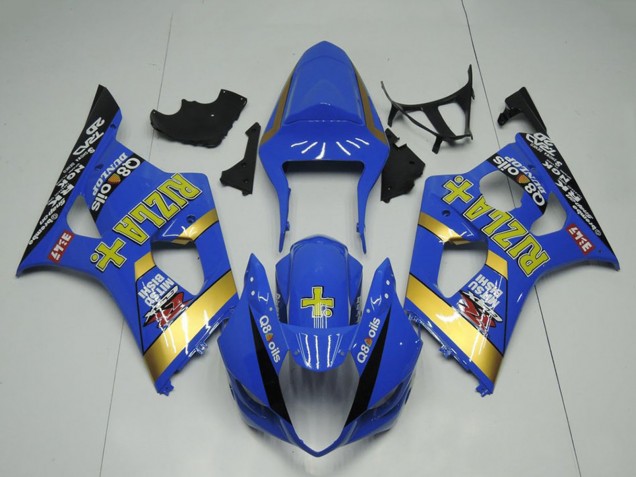 Blau Gold Schwarz Rizla 2003-2004 Suzuki GSXR 1000 Motorrad Verkleidung