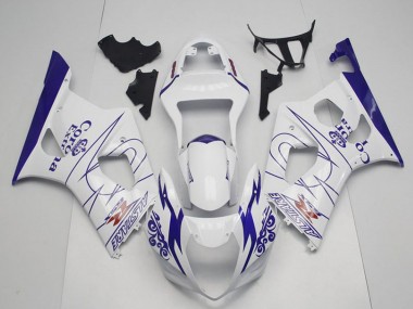 Weiß Blau Corona Alstare 2003-2004 Suzuki GSXR 1000 Motorrad Verkleidung
