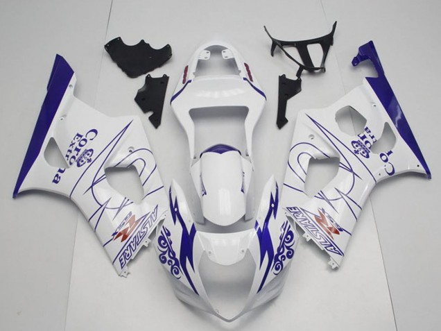 Weiß Blau Corona Alstare 2003-2004 Suzuki GSXR 1000 Motorrad Verkleidung