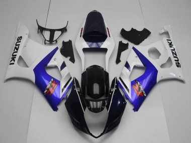Weiß Blau Glänzendes Schwarz Rot 2003-2004 Suzuki GSXR 1000 Motorrad Verkleidung