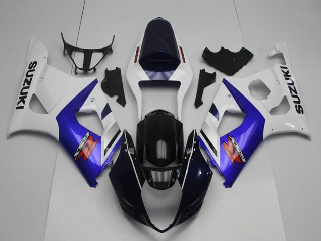 Weiß Blau Glänzendes Schwarz Rot 2003-2004 Suzuki GSXR 1000 Motorrad Verkleidung