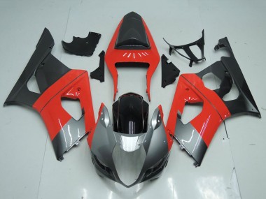Rot Silber Schwarz 2003-2004 Suzuki GSXR 1000 Motorrad Verkleidung