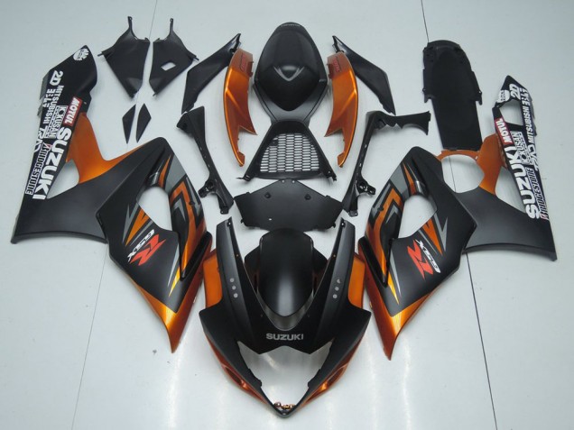 Matt Schwarz Orange 2005-2006 Suzuki GSXR 1000 Motorrad Verkleidung